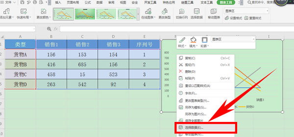 WPS中Excel圖表修改橫坐標(biāo)的方法