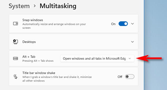 怎么阻止Windows11在Alt+Tab中顯示邊緣選項(xiàng)卡？