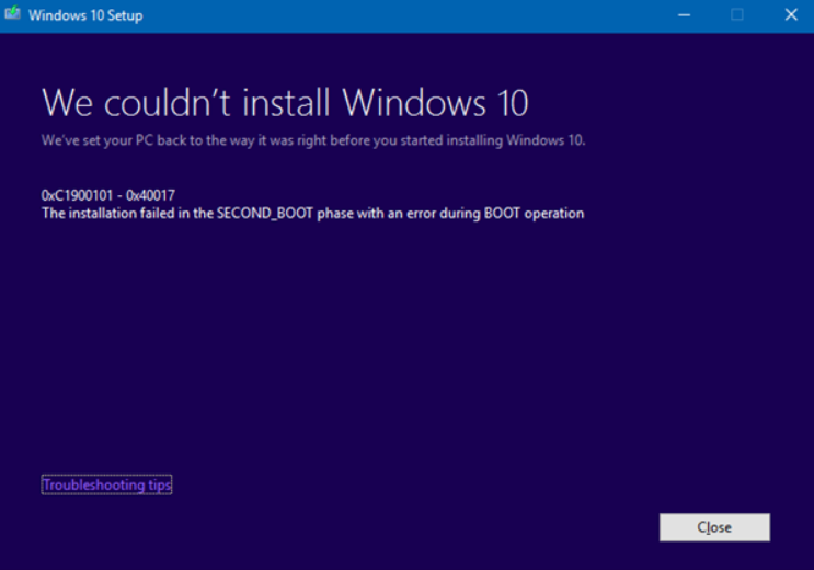 Win10升級(jí)更新失敗錯(cuò)誤代碼大全及解決辦法