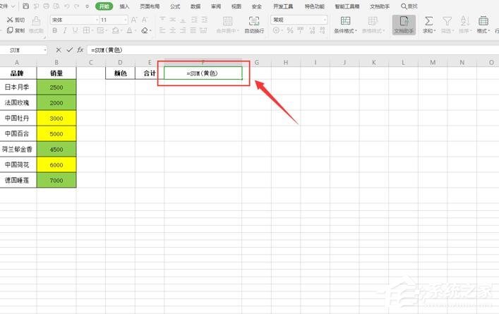 wps怎么對(duì)不同顏色的表格內(nèi)容求和？wps表格按顏色求和的方法
