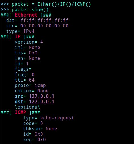 python使用scapy模塊實(shí)現(xiàn)ping掃描的過程詳解