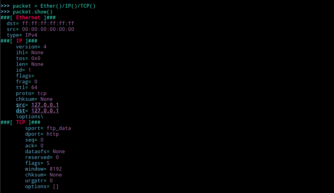 python使用scapy模塊實(shí)現(xiàn)ping掃描的過程詳解