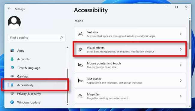 如何在Windows11中關閉透明度？