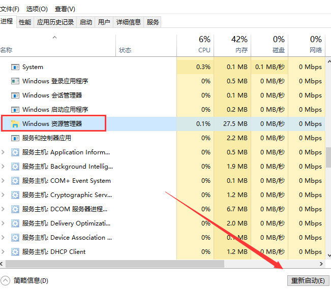 Win10 20H2系統(tǒng)怎么重啟資源管理器?