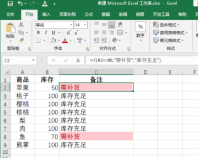excel設(shè)置庫存預(yù)警流程分享