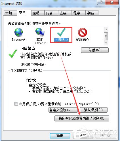 Win7網頁提示試圖打開受信任站點怎么辦？