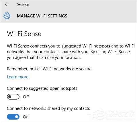 Wi-Fi Sense是什么？Win10系統(tǒng)下的Wi-Fi Sense安全嗎？