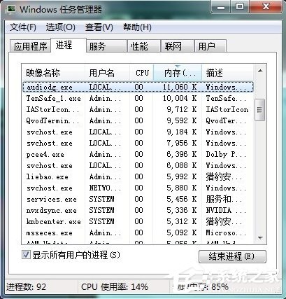 Win7任務管理器中哪些進程可以關閉？