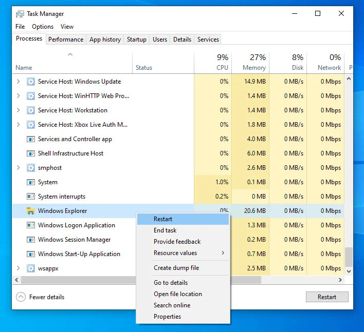 Win10系統怎么重新啟動Explorer.exe(Windows資源管理器)？