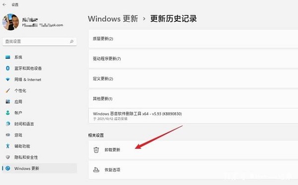 Win11怎么卸載補(bǔ)?。縒in11卸載更新補(bǔ)丁的教程