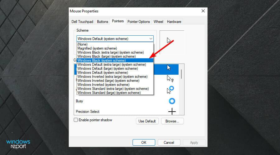 如何在Windows 11中將光標更改為暗模式？