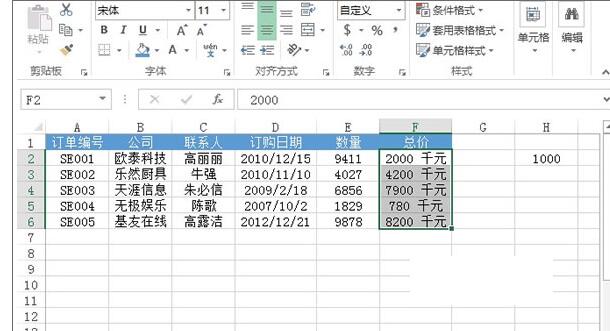 Excel設置數(shù)據(jù)顯示千元單位的操作步驟