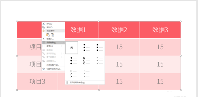 PPT表格添加項(xiàng)目符號(hào)具體操作過(guò)程