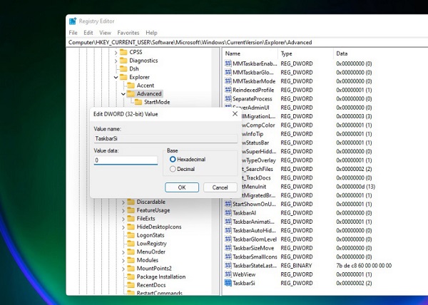 win11任務(wù)欄大小設(shè)置方法