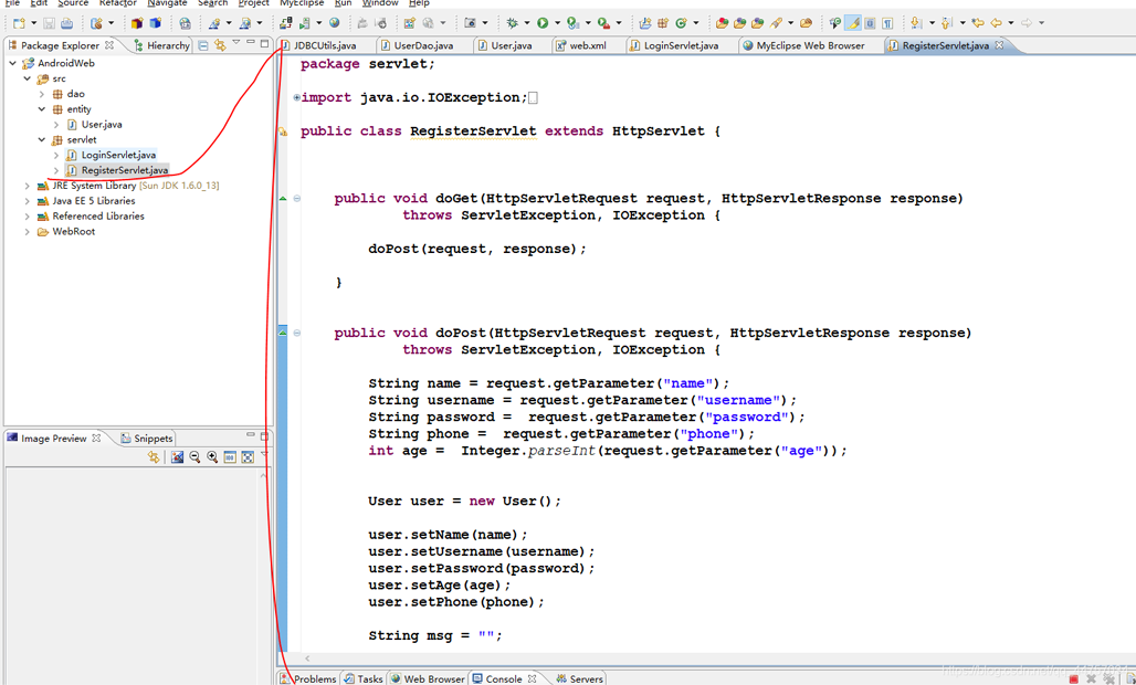 Android Studio+Servlet+MySql實現登錄注冊