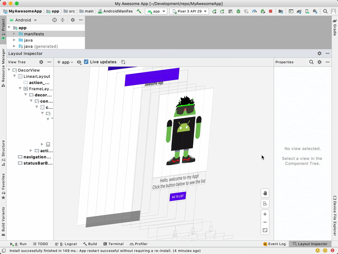 Android Studio 4.0 新功能中的Live Layout Inspector詳解