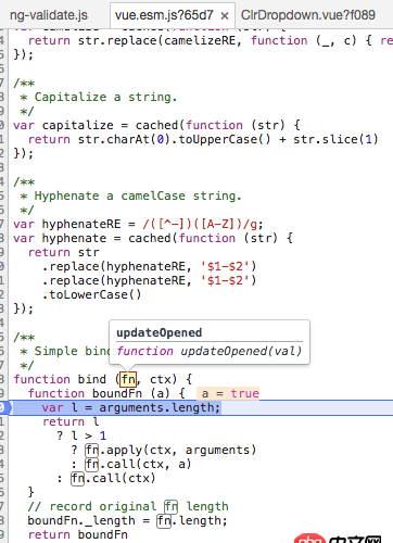 javascript - 如何在瀏覽器如chrome中審查元素時查看某個元素綁定的Vue方法？