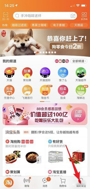 手機淘寶查看我的雙11戰(zhàn)績的具體操作步驟