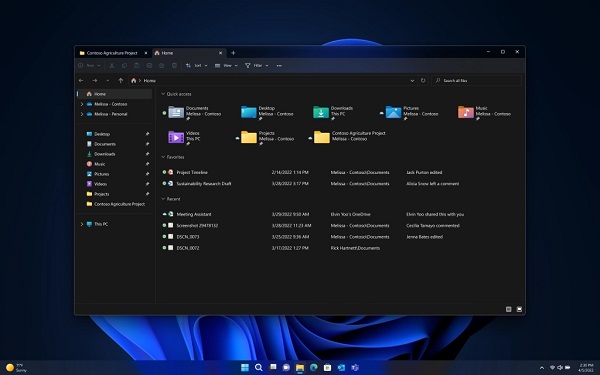 微軟win11KB5019509預覽版發(fā)布 支持標簽式文件資源管理器