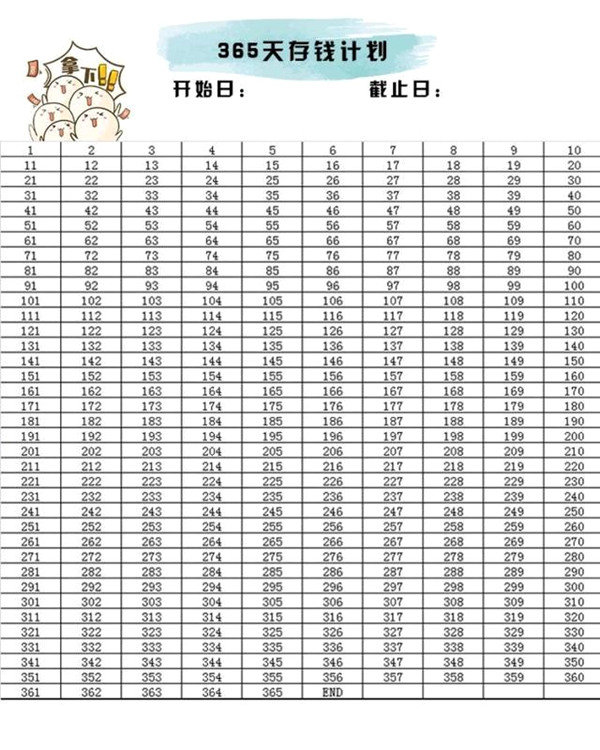 抖音365天存錢方法 存錢表格了解一下