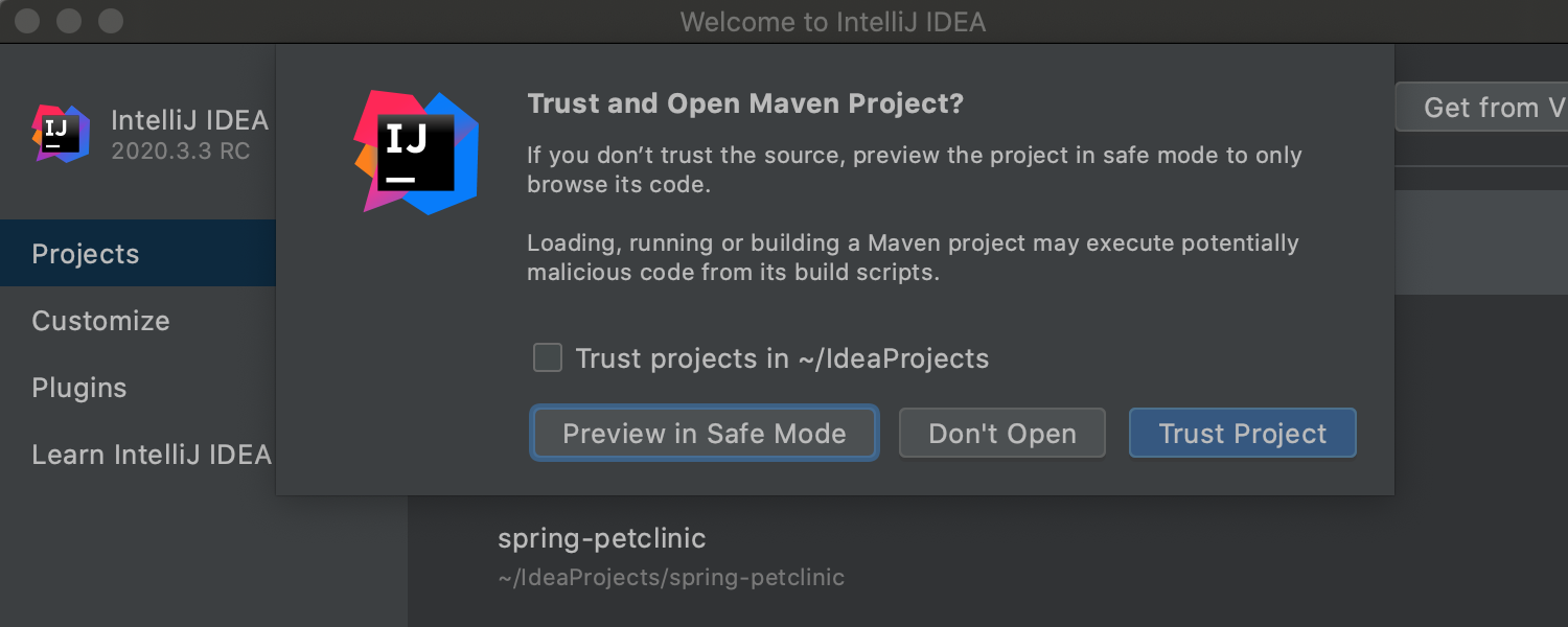 IntelliJ IDEA 2020.3.3現(xiàn)已發(fā)布!新增“受信任項(xiàng)目”功能
