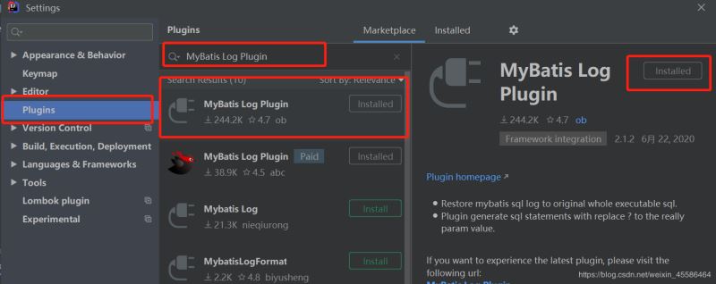 在IDEA中安裝MyBatis Log Plugin插件,執(zhí)行mybatis的sql語句（推薦）