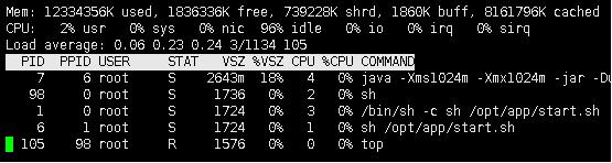 docker 查看jvm內存占用方式