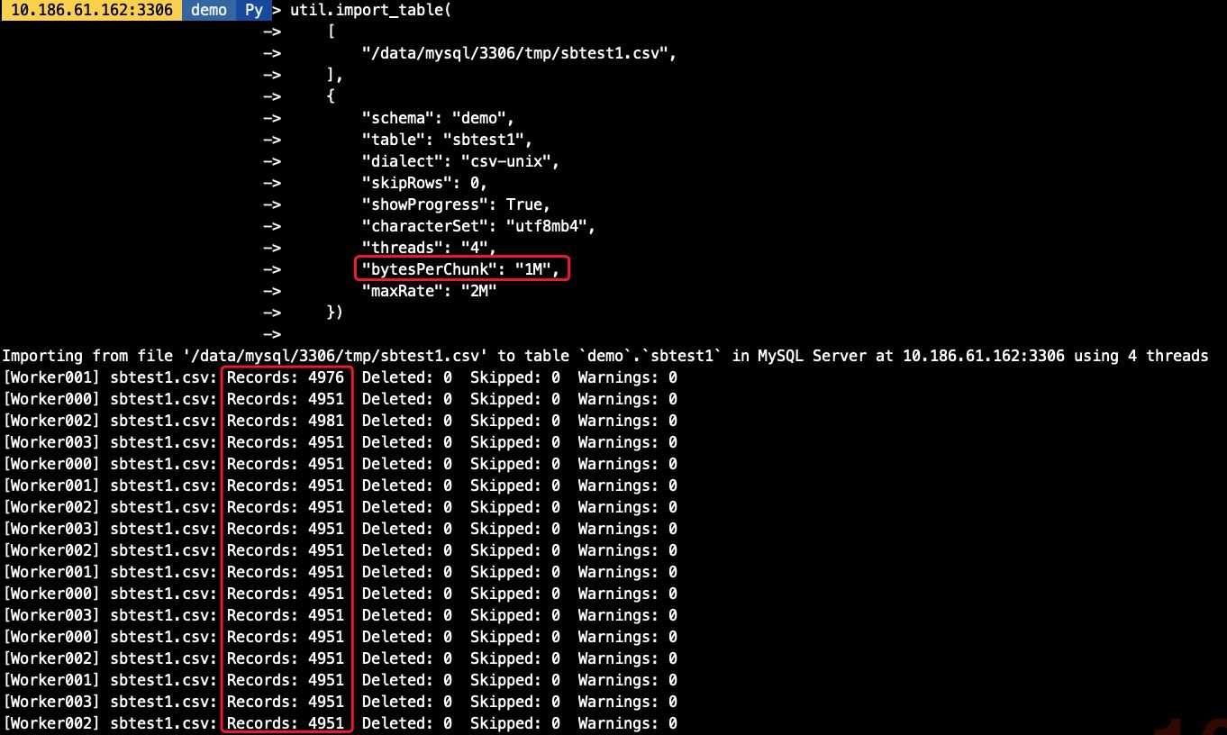 MySQL Shell import_table數(shù)據(jù)導入的實現(xiàn)