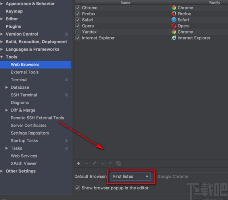 IntelliJ IDEA設(shè)置默認(rèn)瀏覽器的方法