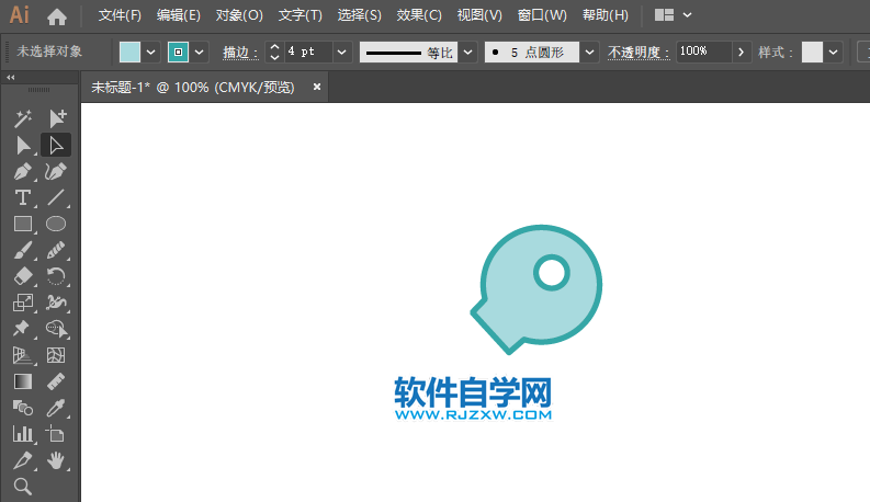 ai怎么繪制一個(gè)鑰匙扣圖標(biāo)的方法