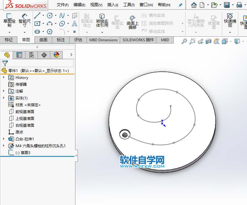 solidworks的孔怎么進行曲線陣列