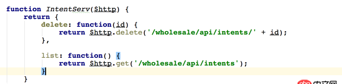 angular.js - 我該怎么寫這個delete函數呢？ 我現在寫成這樣了，但是只能刪除頁面的item，不能把刪除的部分傳給服務器