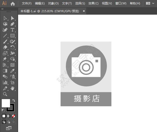 攝影店標(biāo)識(shí)圖標(biāo)繪制