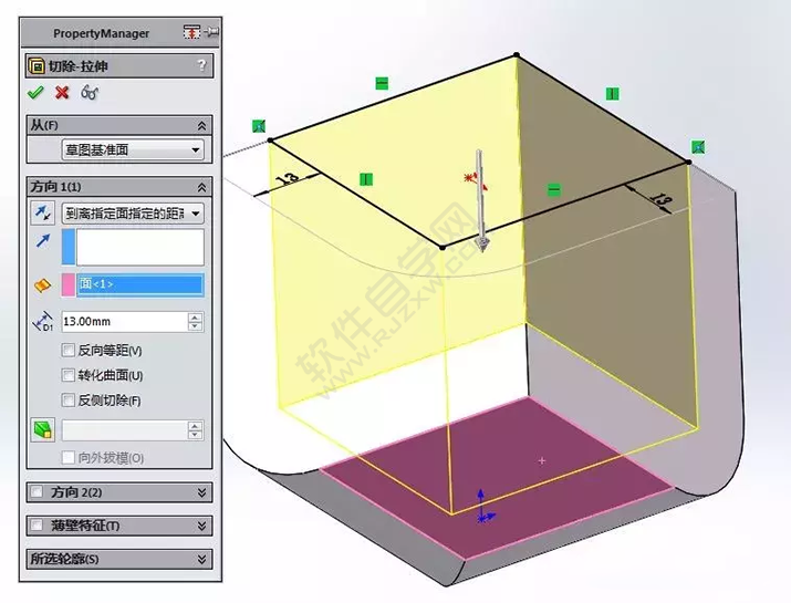 SolidWorks建模3D13-H01拉伸、圓角、倒角、基準軸、鏡像