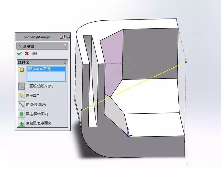 SolidWorks建模3D13-H01拉伸、圓角、倒角、基準軸、鏡像