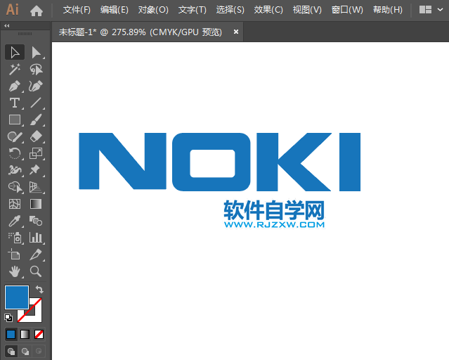 NOKIA諾基亞標(biāo)志用AI設(shè)計(jì)的方法