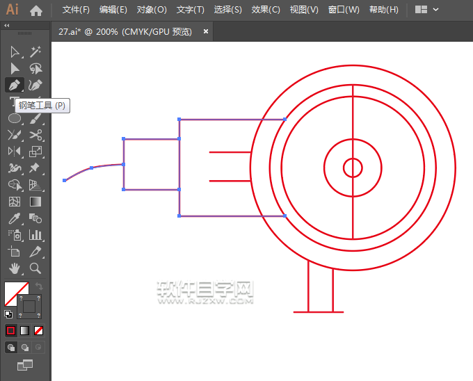 ai怎么畫(huà)手提切割機(jī)效果
