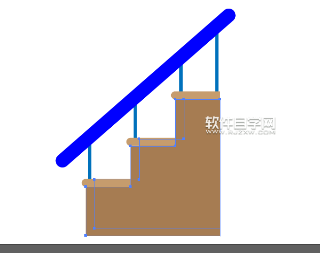 ai如何畫一個(gè)樓梯圖形