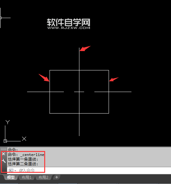 cad矩形中心線怎么畫