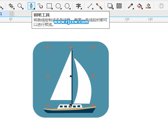 CorelDRAW X8怎么設計帆船圖案呢？