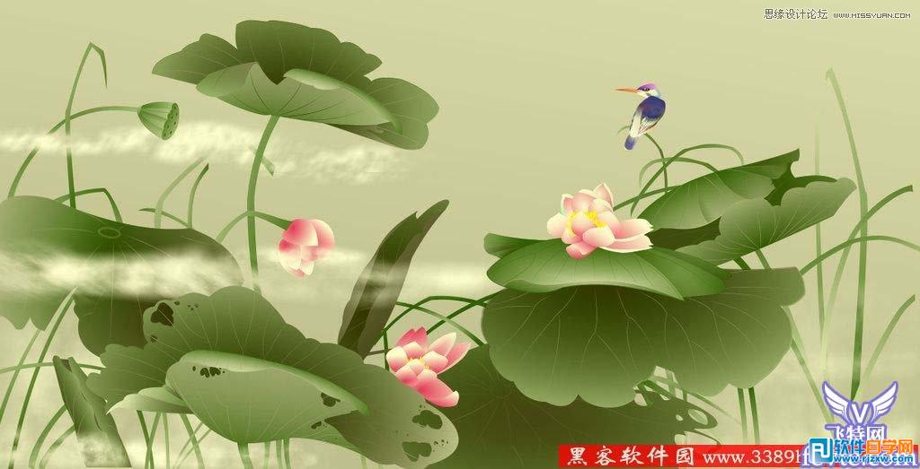 用CorelDrawX6設(shè)計(jì)清新荷花圖教程