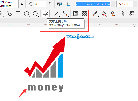 CDRX8制作股票上漲圖標設計教程