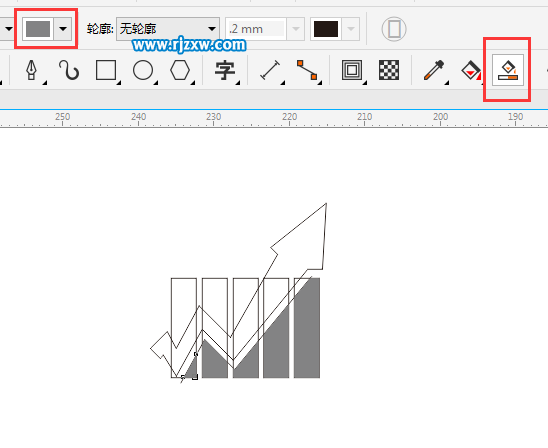 CDRX8制作股票上漲圖標設計教程