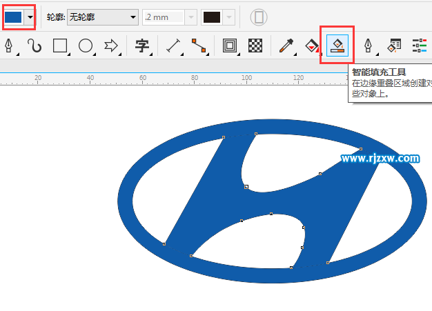 CDRX8設(shè)計北京現(xiàn)代LOGO標志教程