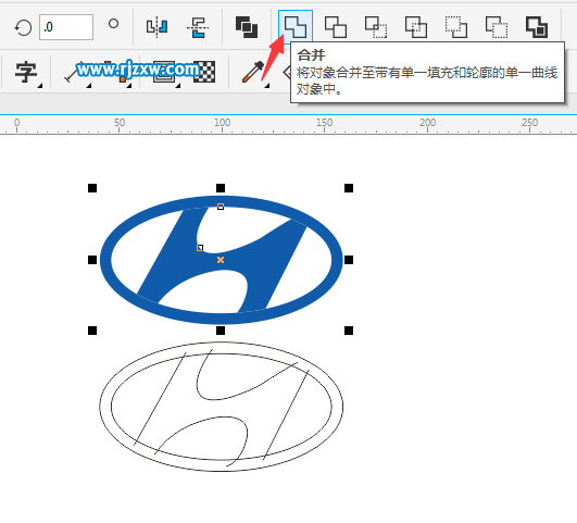 CDRX8設(shè)計北京現(xiàn)代LOGO標志教程